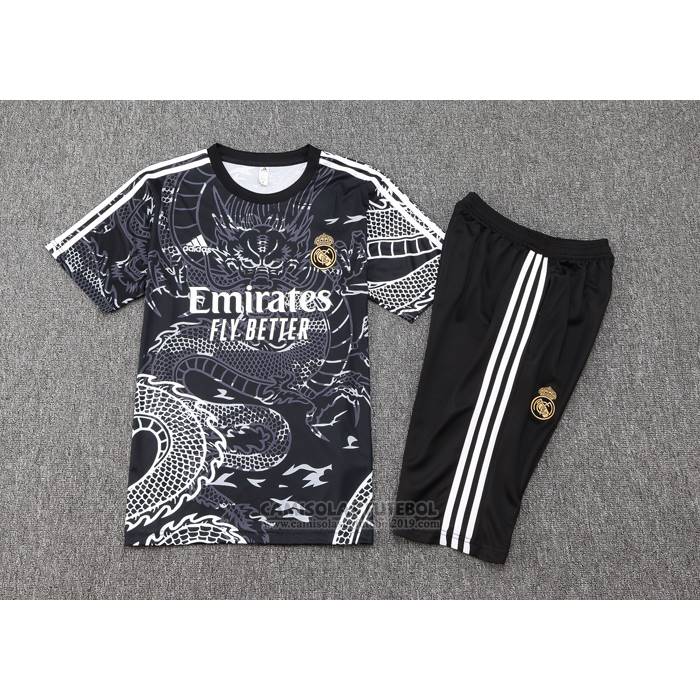 Fato de Treino Real Madrid Dragon Manga Curta 2024-2025 Preto - Calcas Curta
